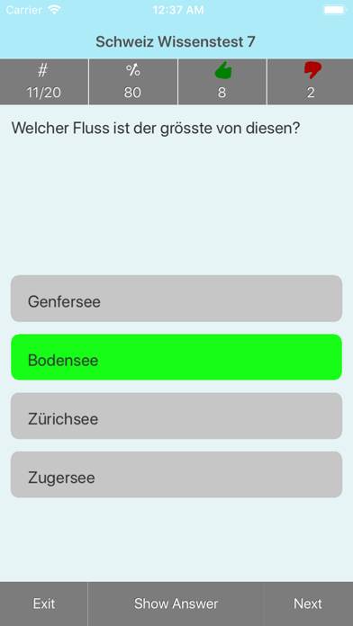 Die Schweiz Testfragen game screenshot