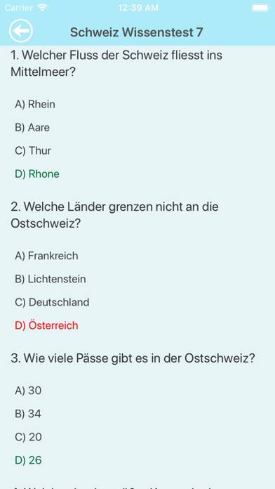 Die Schweiz Testfragen game screenshot