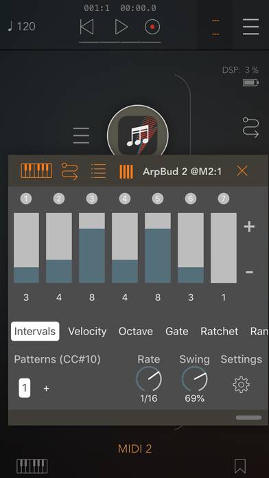 ArpBud 2 AUv3 MIDI Arpeggiator Schermata dell'app #3