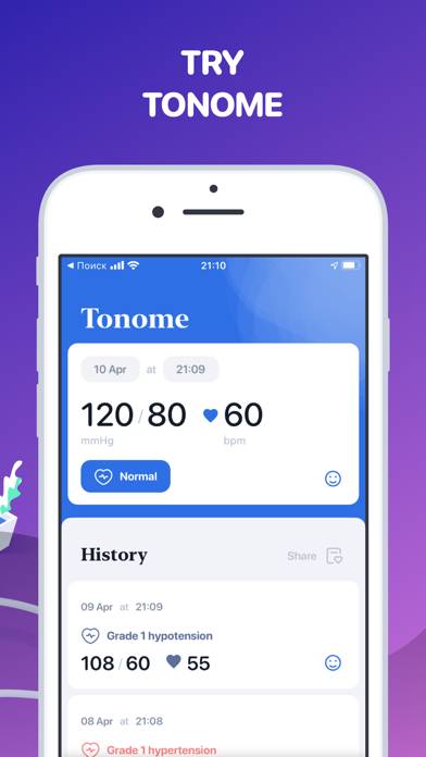 Tonome: Blood Pressure Monitor App screenshot #2