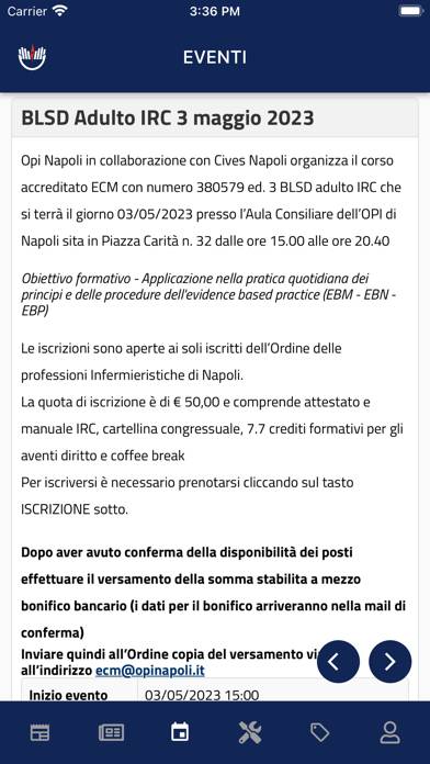 OPI Napoli Schermata dell'app
