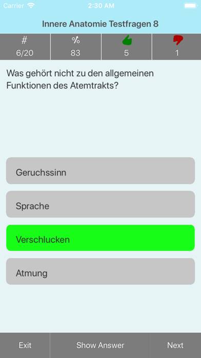 Innere Anatomie Testfragen Spiel-Screenshot