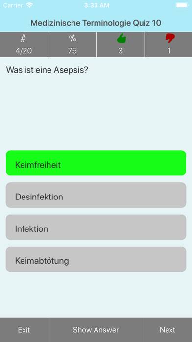 Medizinische Terminologie Test App screenshot #3