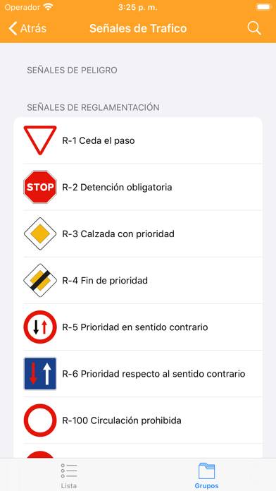 Señales de Trafico de la DGT Captura de pantalla de la aplicación