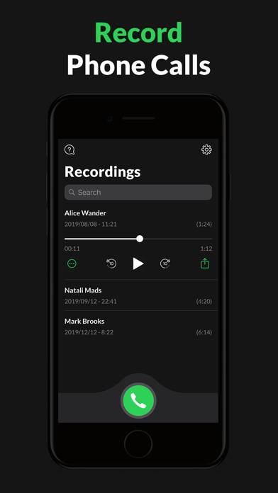 Call Recorder for iPhone. App screenshot #1