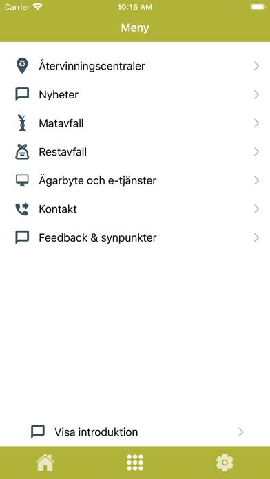 Kretslopp Sydost App skärmdump