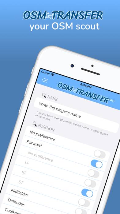 OSM Transfer: Lista scout immagine dello schermo