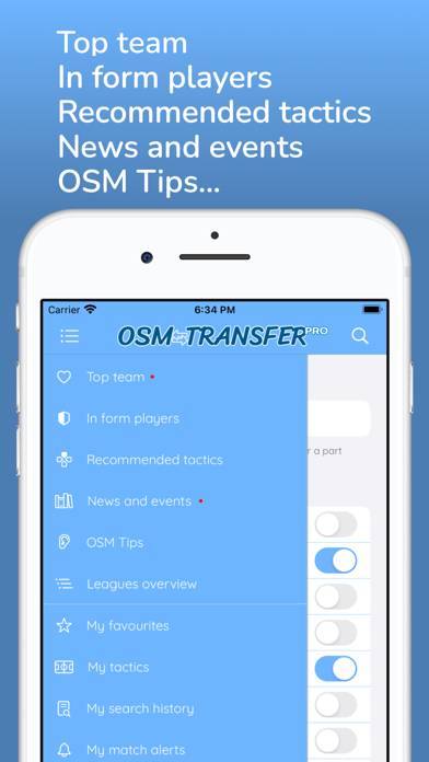 OSM Transfer: Lista ojeador captura de pantalla del juego