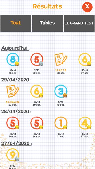 Tables multiplications réviser Capture d'écran de l'application