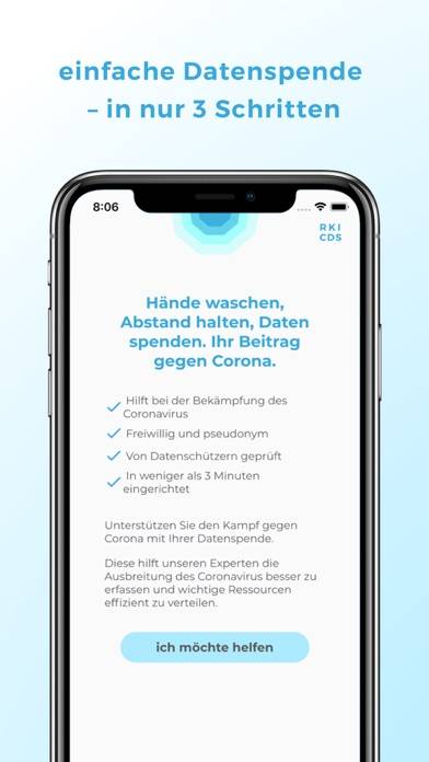 Corona-Datenspende App-Screenshot #2