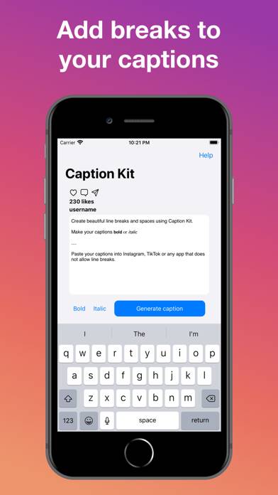 Caption Kit: Add Line Breaks Captura de pantalla de la aplicación #1