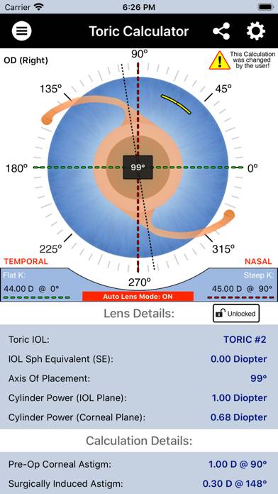 Toric Calculator for iPhone Bildschirmfoto