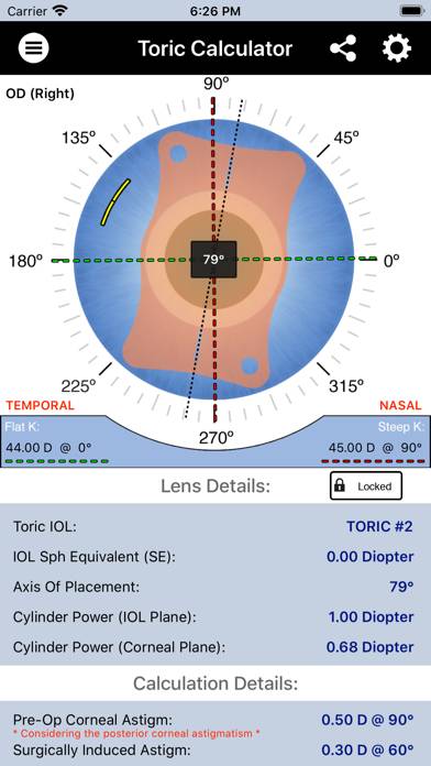 Toric Calculator for iPhone App-Screenshot