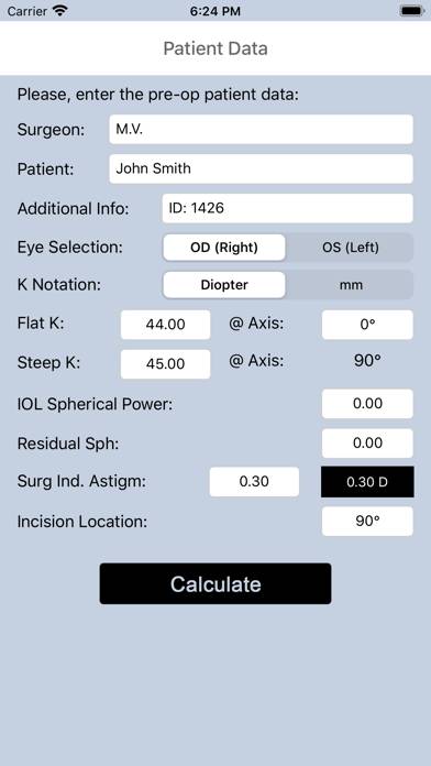 Toric Calculator for iPhone App-Screenshot