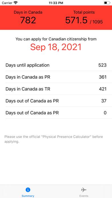 Days in Canada App screenshot #4