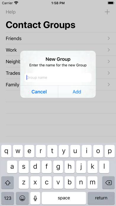 Contact Groups App screenshot