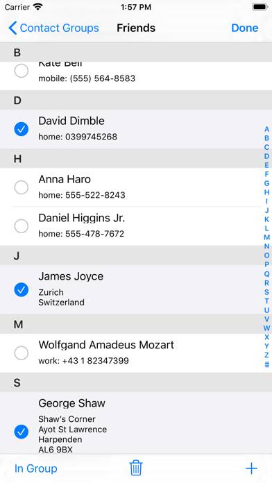 Contact Groups App screenshot