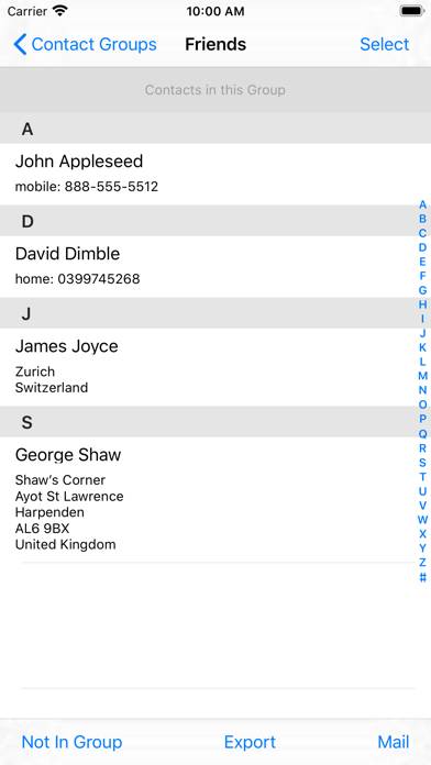 Contact Groups Captura de pantalla de la aplicación #4