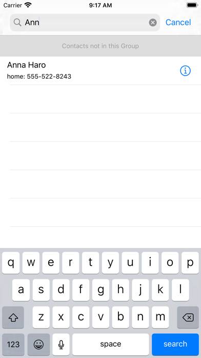 Contact Groups App screenshot