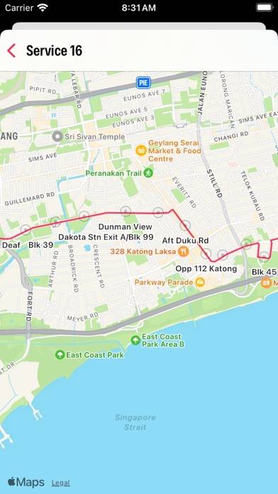 Singapore Buses App screenshot