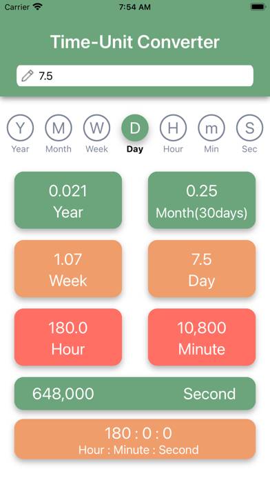 Unité de temps Converter Capture d'écran de l'application