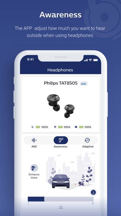 Philips Headphones Schermata dell'app