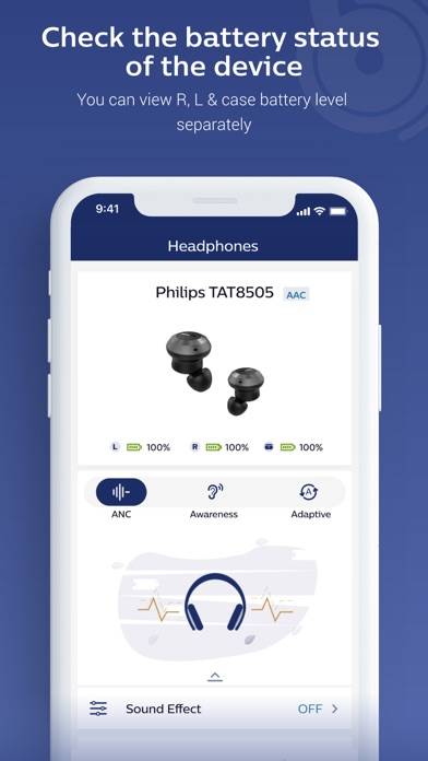 Philips Headphones Schermata dell'app