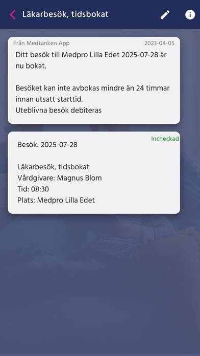 Medtanken – Digifysisk Vård App skärmdump #6