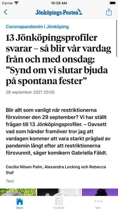 Jönköpings-Postens Nyhetsapp App skärmdump #3