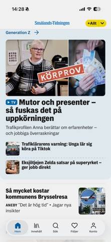 Smålands-Tidningen App skärmdump