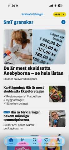 Smålands-Tidningen App skärmdump