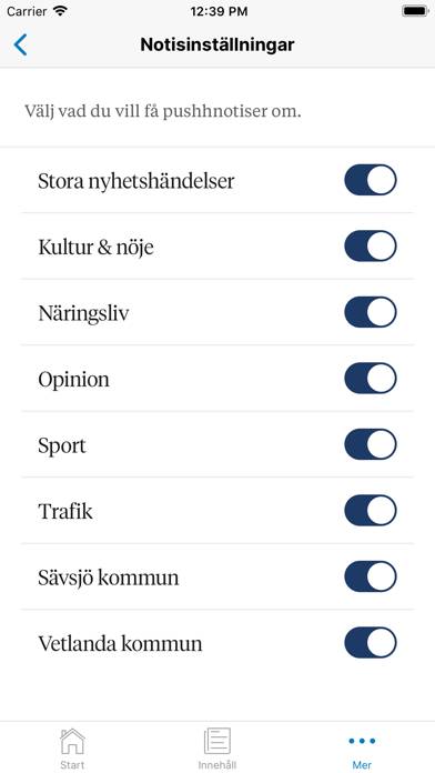 Vetlanda-Posten Nyhetsapp App skärmdump #2