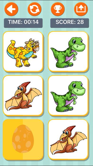 Dinosaur Memory Games for Kids game screenshot