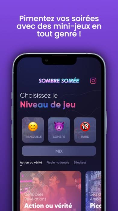 Sombre soirée App screenshot #1