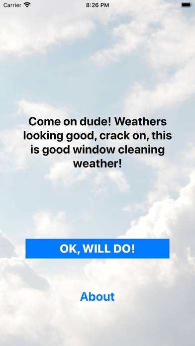 Window Cleaner Weather App App screenshot #2