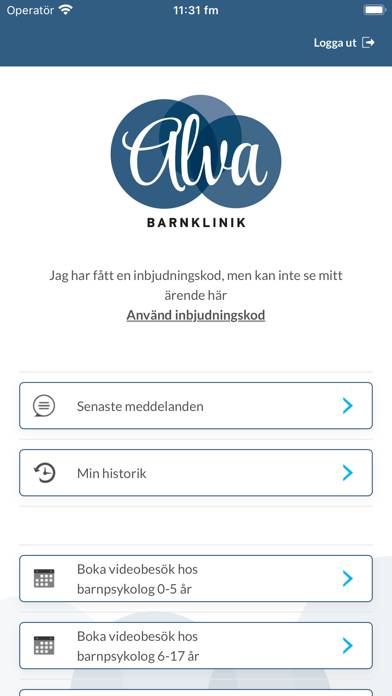 Capio Alva App skärmdump