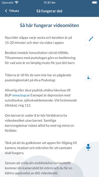 Capio Alva App skärmdump