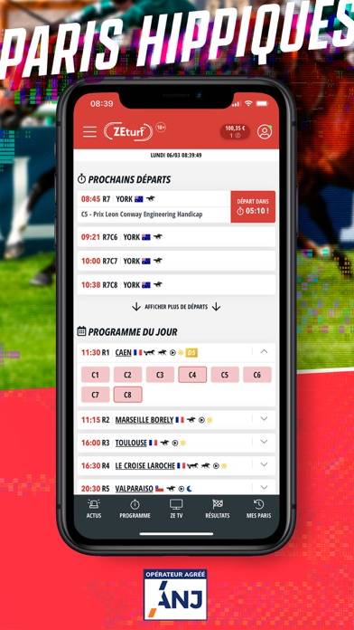 ZEturf Paris hippiques Capture d'écran de l'application