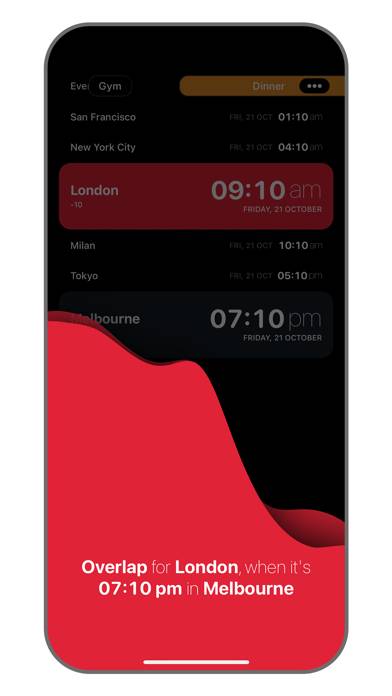 Overlap: Reloj Mundial Captura de pantalla de la aplicación