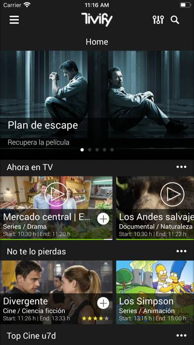 Tivify TV Captura de pantalla de la aplicación