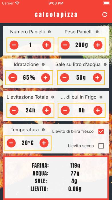 Calcolapizza App screenshot #2