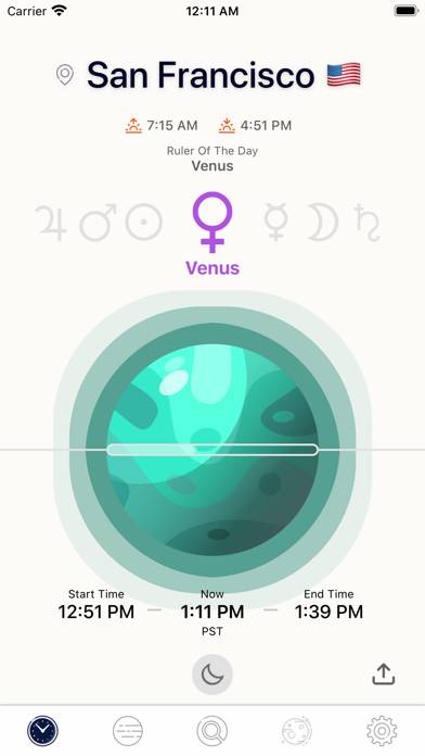 Planetary Hours plus Widget App screenshot #1