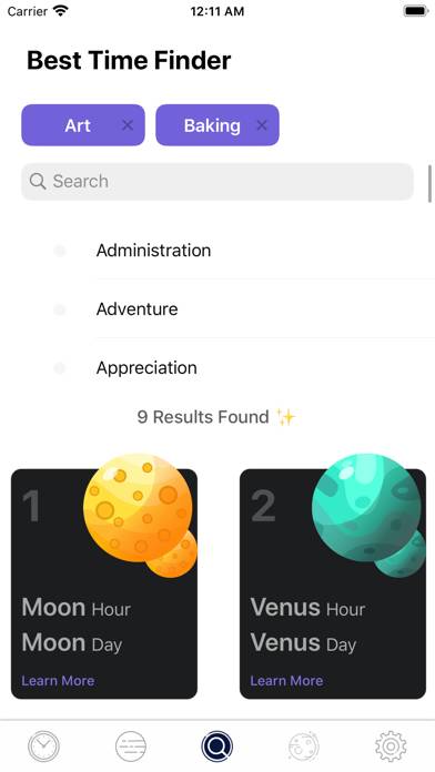 Planetary Hours plus Widget Captura de pantalla de la aplicación #4