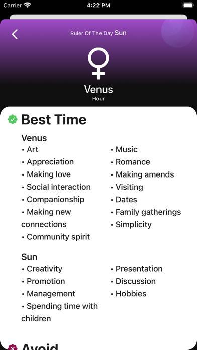 Planetary Hours plus Widget Capture d'écran de l'application #5