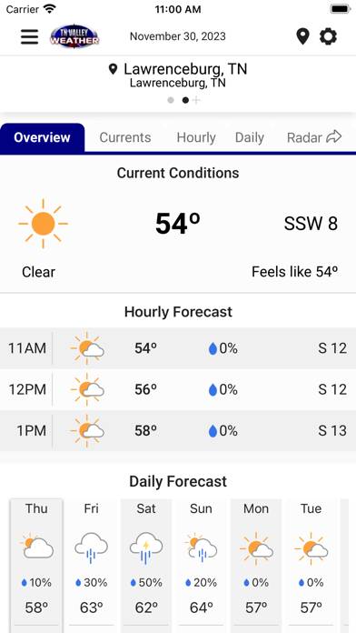 Tennessee Valley Weather App screenshot