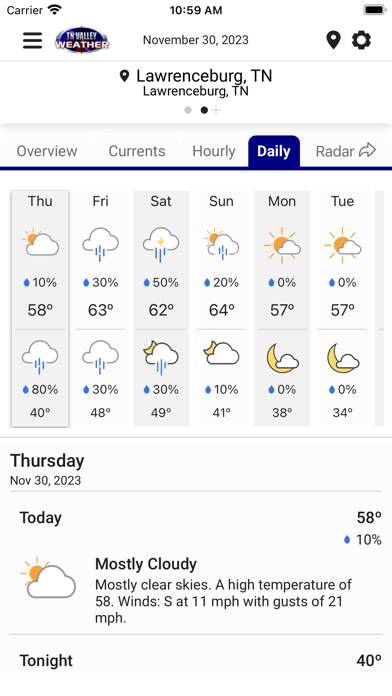 Tennessee Valley Weather App screenshot