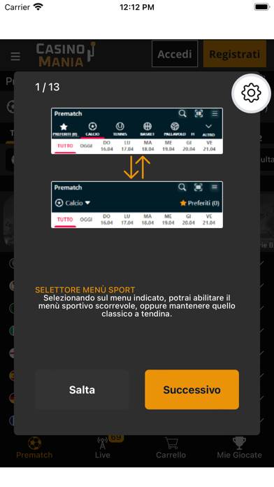 CasinoMania Sport-Scommesse Schermata dell'app #2