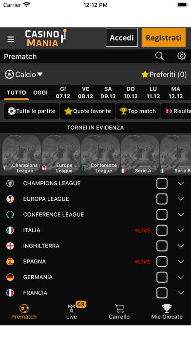 CasinoMania Sport-Scommesse Schermata dell'app #5