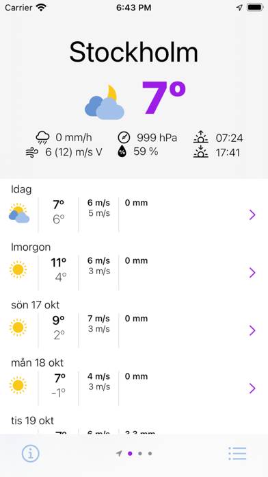 Bättre Väder App skärmdump #1
