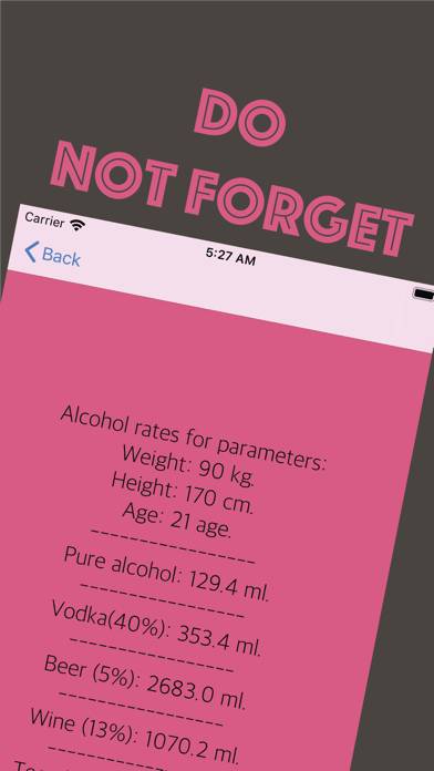 Party alcohol calculator App screenshot #5